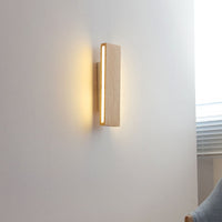Japanse Houten Rechthoekige LED Wandlamp