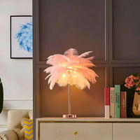 Veer Tafel Lamp met Metalen Stang en Ronde Basis