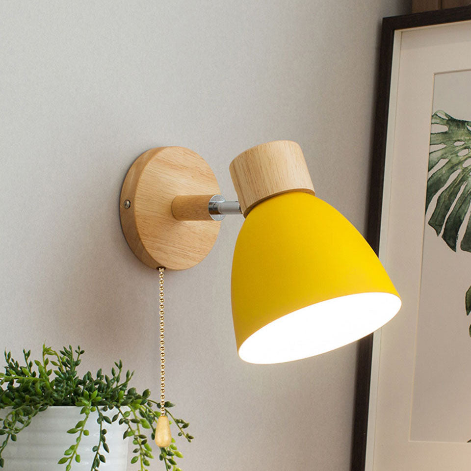 Moderne Minimalistische Houten Kegel LED Wandlamp | 1-Licht