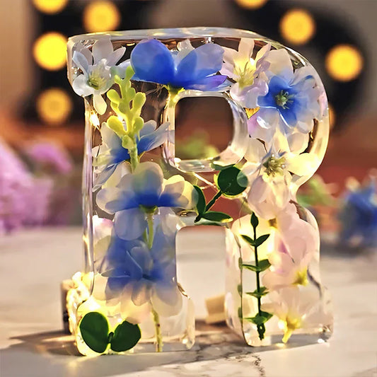 FloraGlow Bloem Nachtlampje | Decoratieve initialenlamp met zachte LED-verlichting voor een romantische sfee