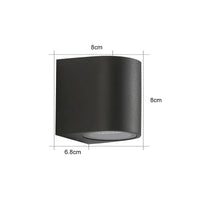 Tavon Minimalistische Metalen Vierkante Buitenwandlamp, Zwart