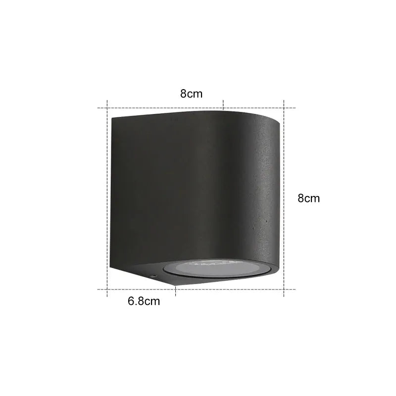 Tavon Minimalistische Metalen Vierkante Buitenwandlamp, Zwart