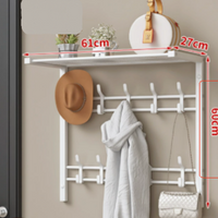HOOKWELL – 3-in-1 Wandgarderobe met Plank, Haken en Kleiderstang