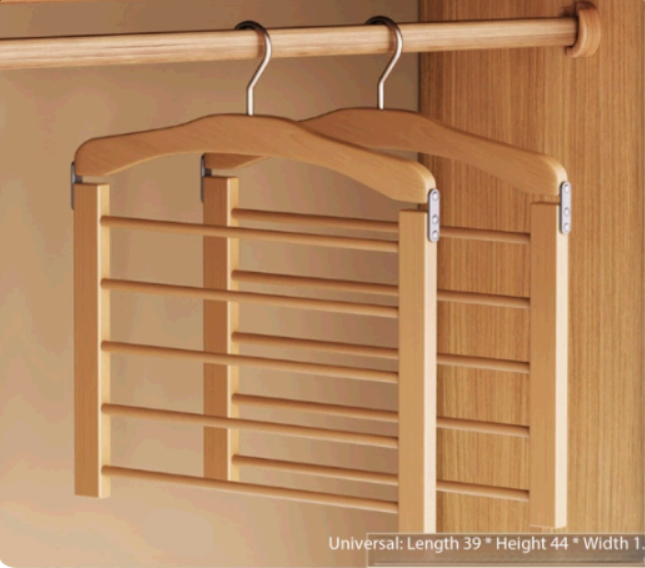 SpaceSaver - Houten multifunctionele broek- en kledinghanger