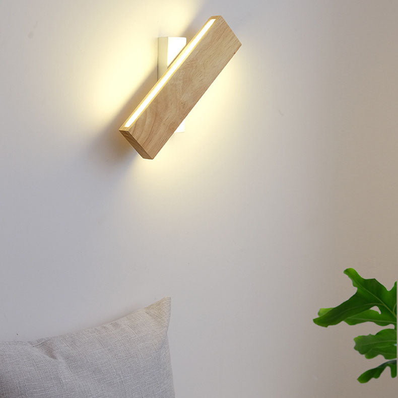 Japanse Houten Rechthoekige LED Wandlamp