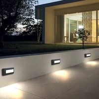 Ray Moderne Metalen Rechthoekige Buiten Deck/Trap Licht, Zwart