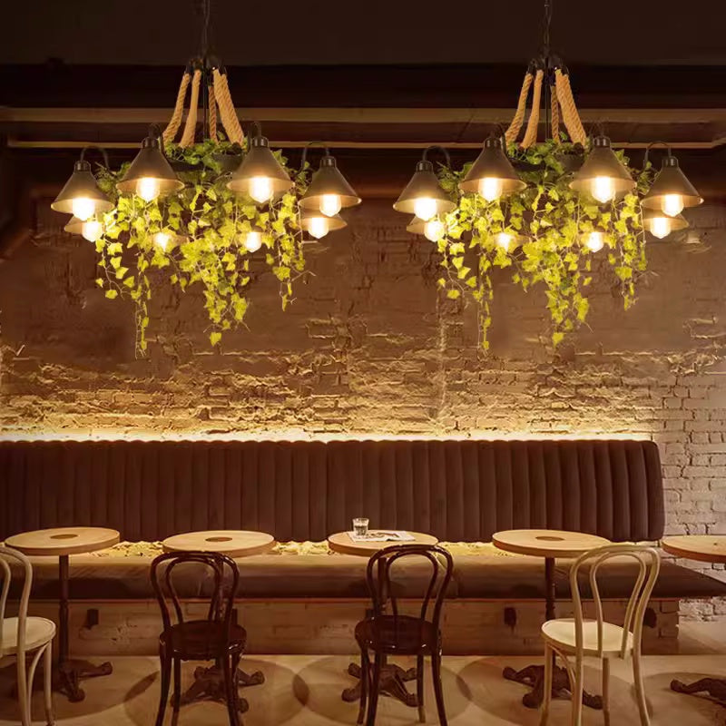 Arisha Retro LED Kroonluchter Zwart Metaal Restaurant/Bar/Woonkamer