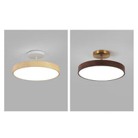 Japanse Houten Ronde LED Semi-Flush Mount Plafondlamp