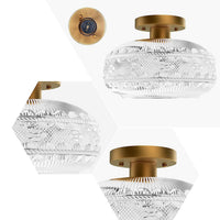 LustraTex Plafondlamp | Industrieel ontwerp van gestructureerd glas