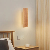 Japanse Houten Rechthoekige LED Wandlamp