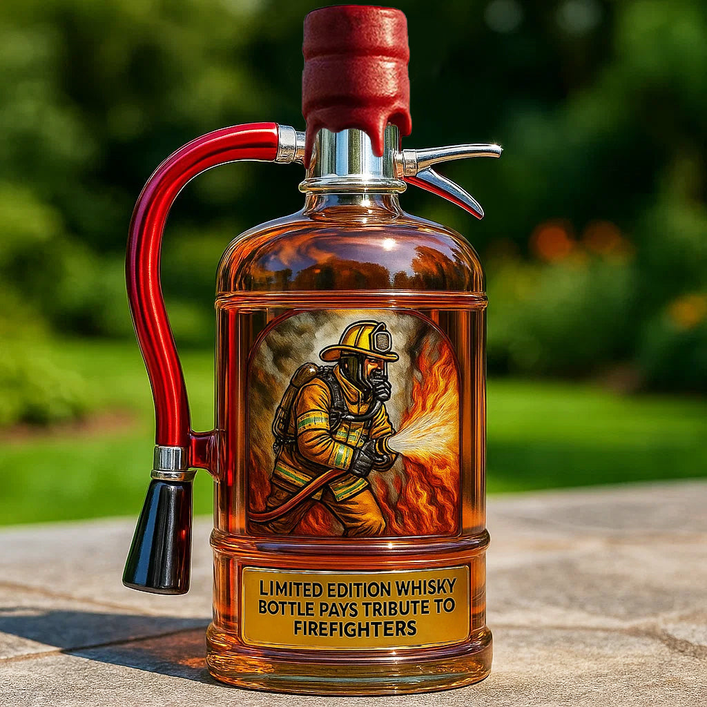 BlazeGuard – Brandweerman Eerbetoon Whisky Fles