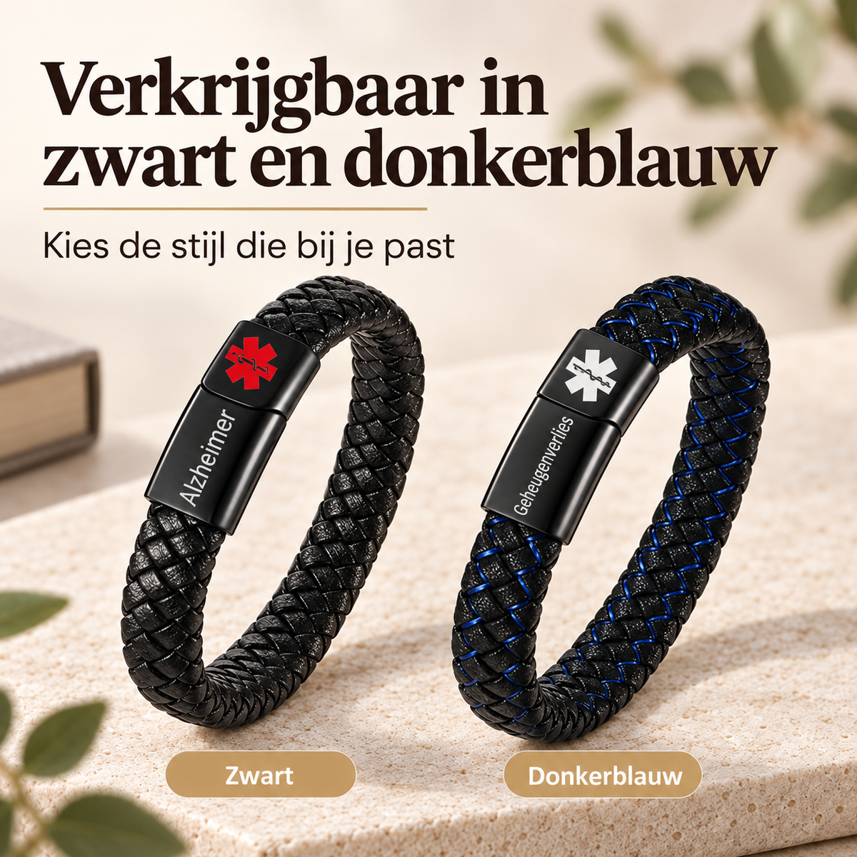 Custom AlertBand | Medische ID Armband voor Senioren met Dementie of Alzheimer