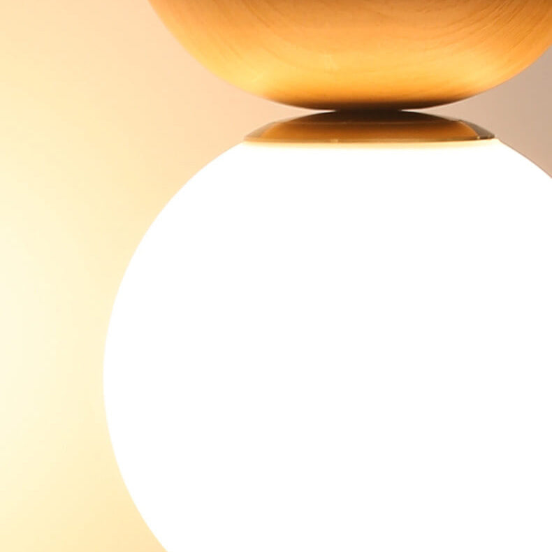 Glazen Bol Plafondlamp | Houtnerf Design