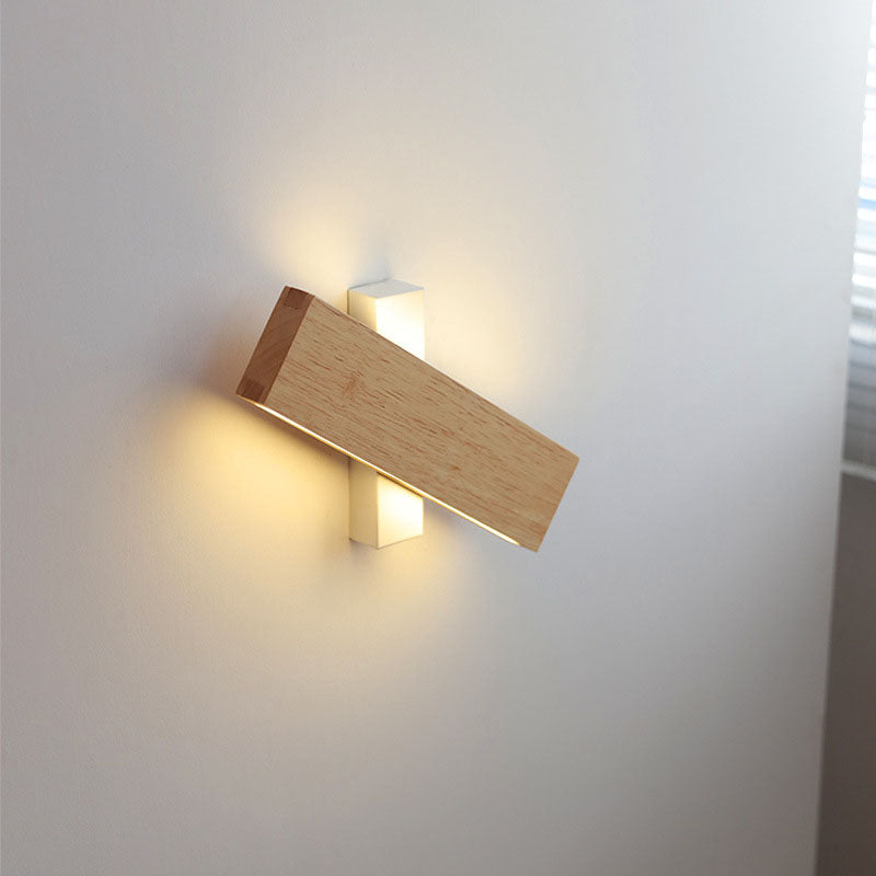 Japanse Houten Rechthoekige LED Wandlamp