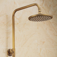 Vintage Koperen Douche Set Met Messing Kraan En Functionele Douchekoppen