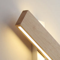 Japanse Houten Rechthoekige LED Wandlamp