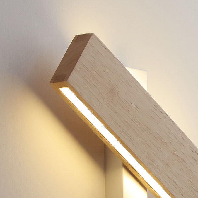 Japanse Houten Rechthoekige LED Wandlamp