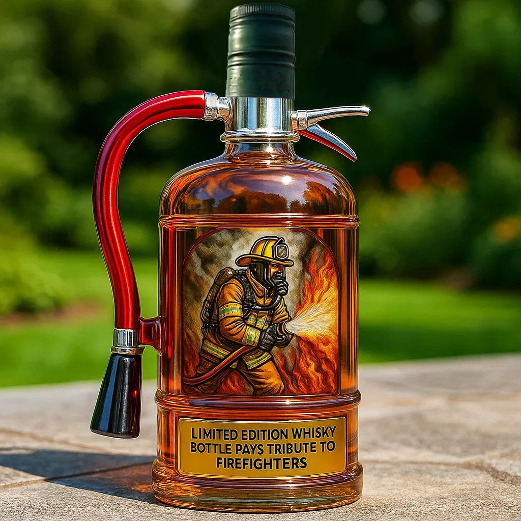 BlazeGuard – Brandweerman Eerbetoon Whisky Fles