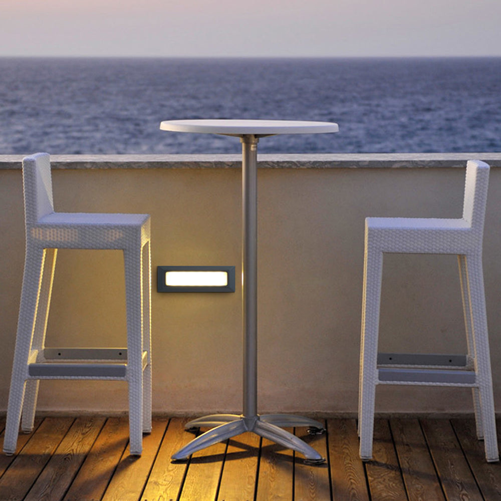 Ray Moderne Metalen Rechthoekige Buiten Deck/Trap Licht, Zwart