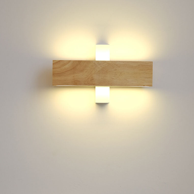 Japanse Houten Rechthoekige LED Wandlamp