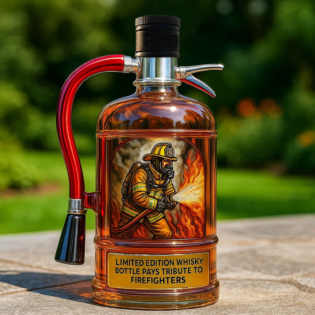 BlazeGuard – Brandweerman Eerbetoon Whisky Fles