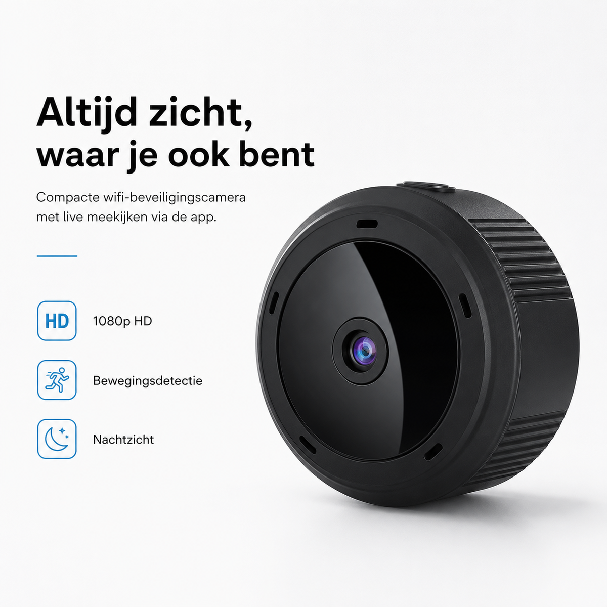 EyeGuard | Compacte WiFi Beveiligingscamera met HD Nachtzicht