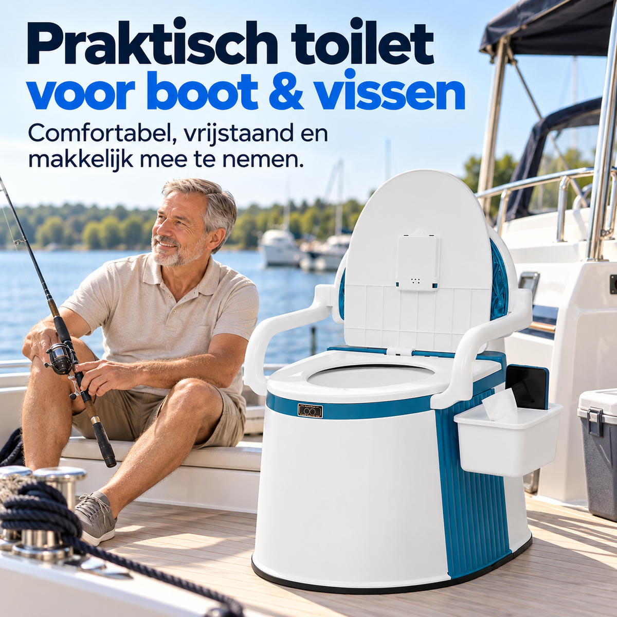 Draagbaar Boottoilet voor Boot, Watersport & Vissen