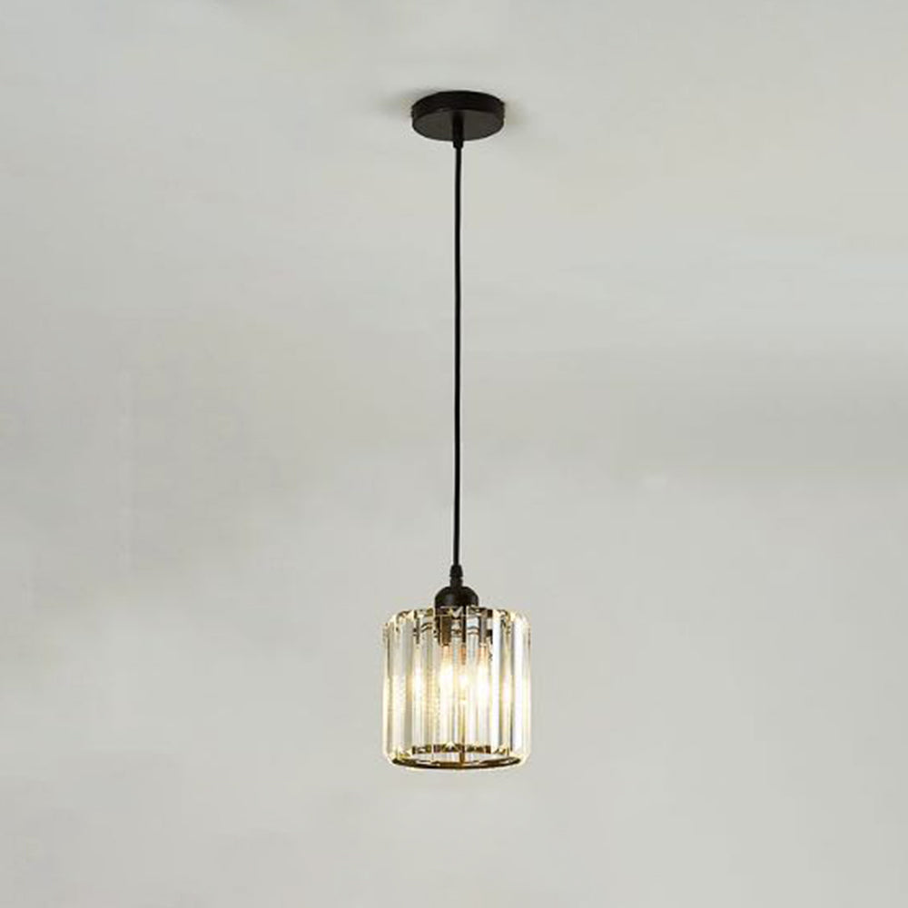 Vina Moderne Cluster Cilinder Glazen Hanglamp, Zwart/Goud