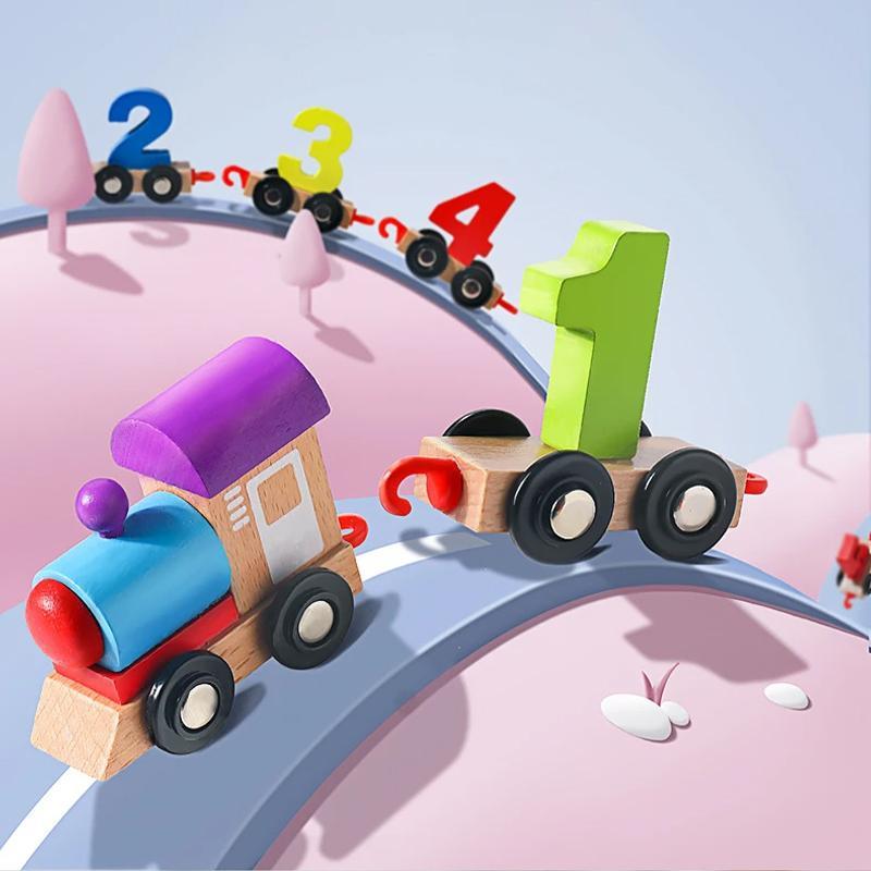 Trein leren en spelen | Deze Learn & Play treinset is ontworpen voor kleine handjes en ondersteunt het vroegtijdig leren van wiskunde door middel van spelen met de handen.