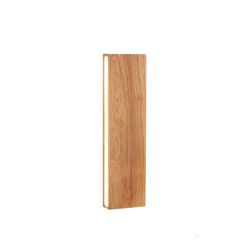 Japanse Houten Rechthoekige LED Wandlamp