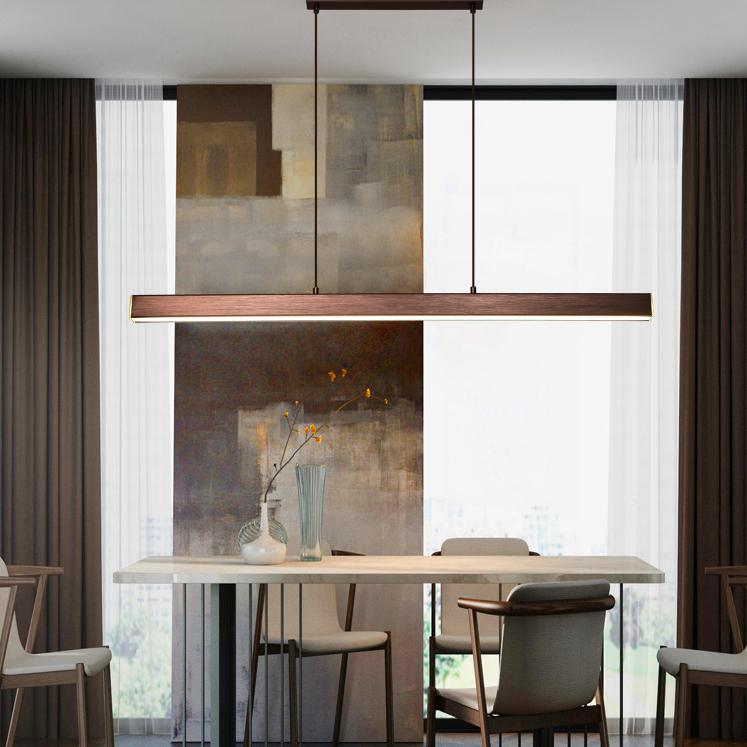 Arisha Moderne LED Hanglamp Lineair Zwart/Bruin Eetkamer Metaal
