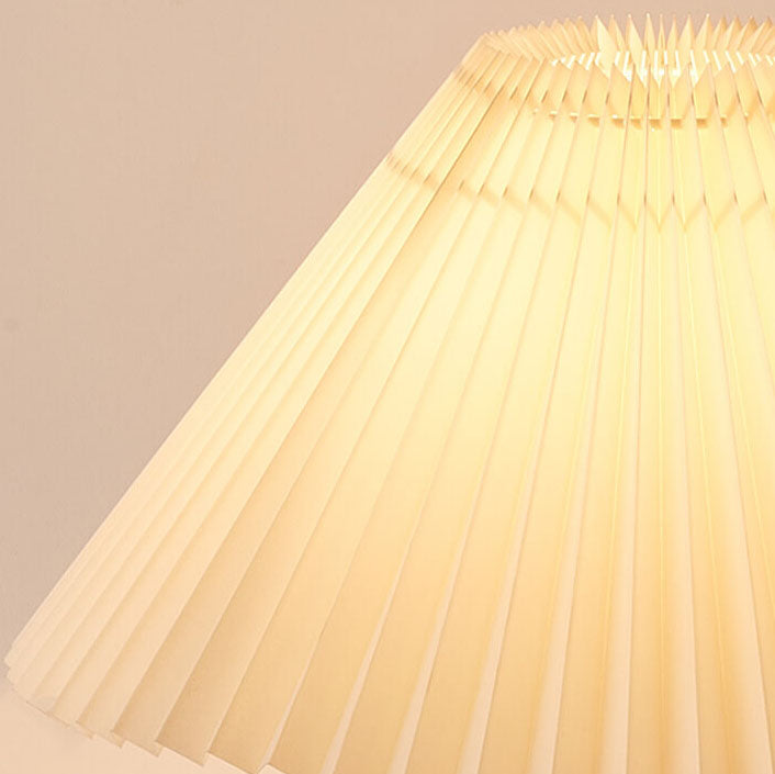 Japanse Minimalistische Houten Geplooide Stof LED Tafellamp 1-Licht