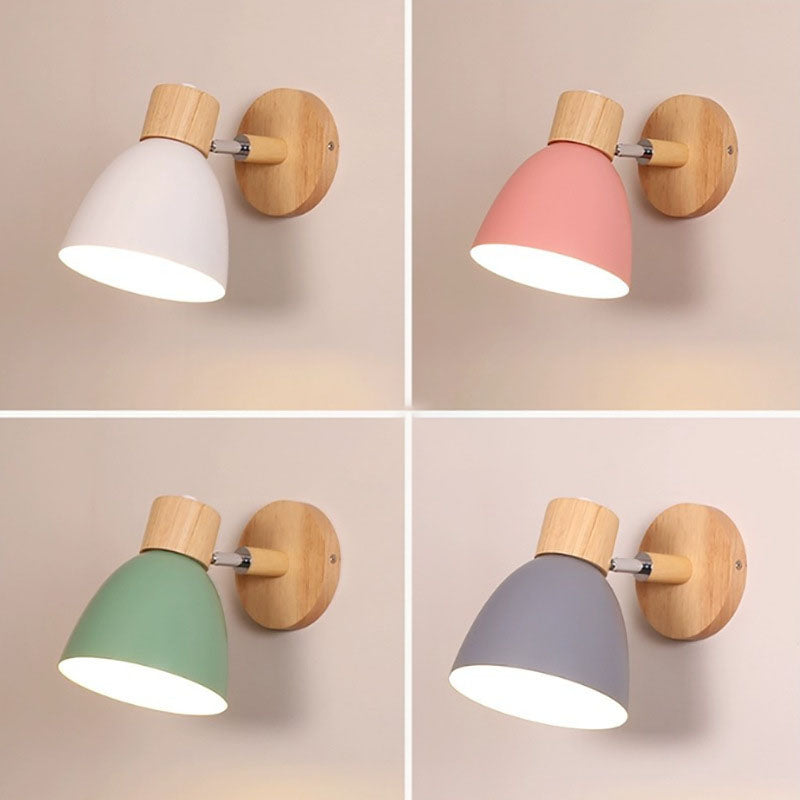 Moderne Minimalistische Houten Kegel LED Wandlamp | 1-Licht