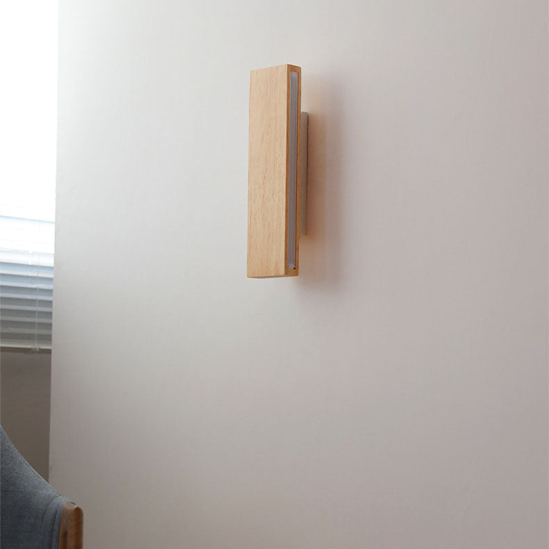 Japanse Houten Rechthoekige LED Wandlamp