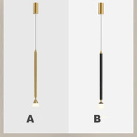 Auri Lineaire Metalen Hanglamp Nachtkastje, Zwart & Goud