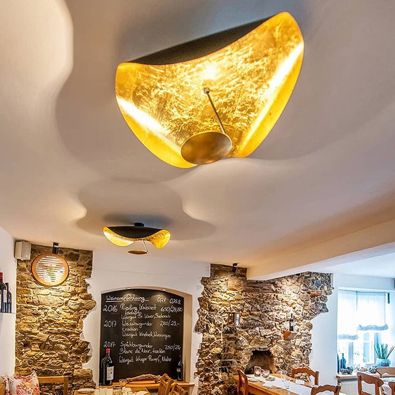 Jexie Plafondlamp Blad Modern Zwart/Goud Woonkamer Slaapkamer