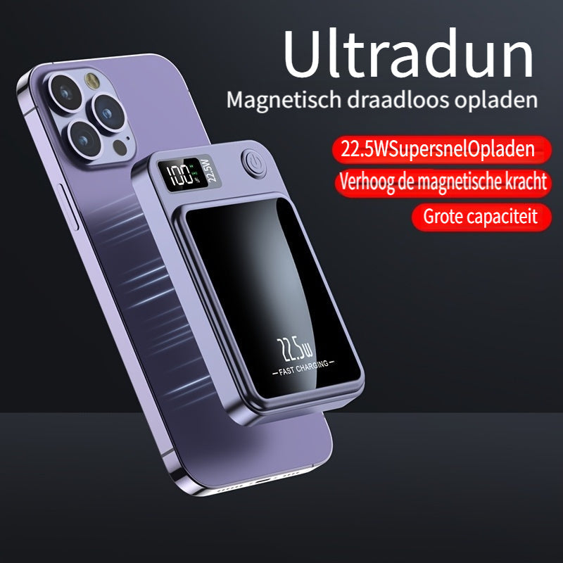 Magnetische Powerbank – Ultra Slim met Super Snelle Draadloze Oplading