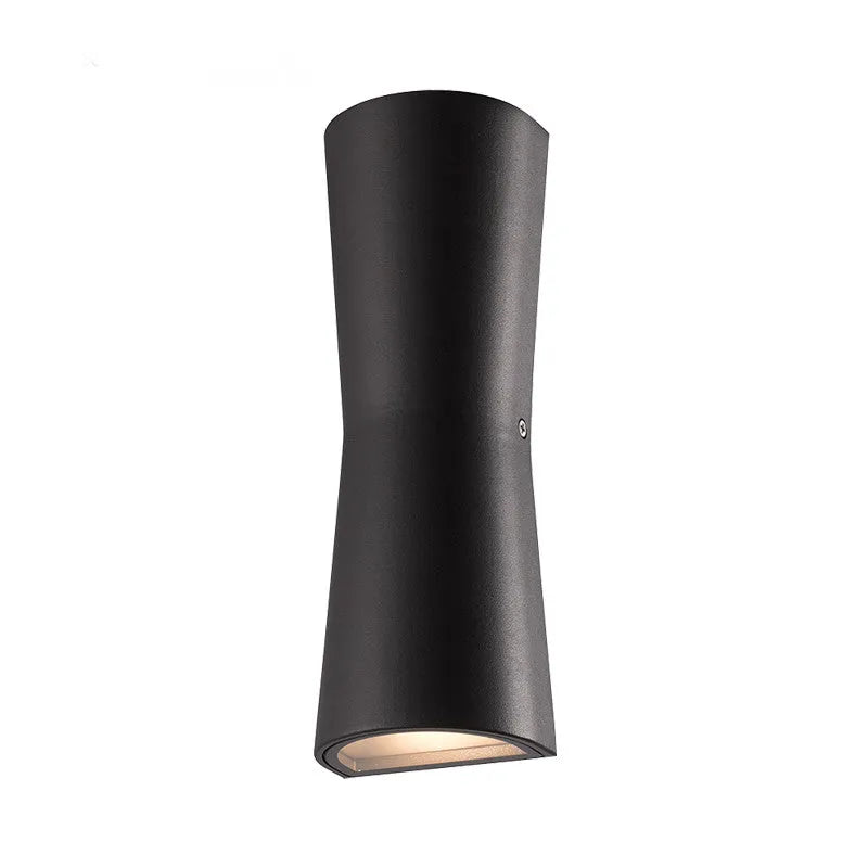 Laxor Minimalistische Fakkel Metaal Buiten Wandlamp Waterdicht, Zwart/Wit