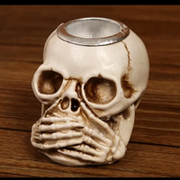 TotenkopfGlühen Skullight 3-delige Halloween-schedelkandelaarset