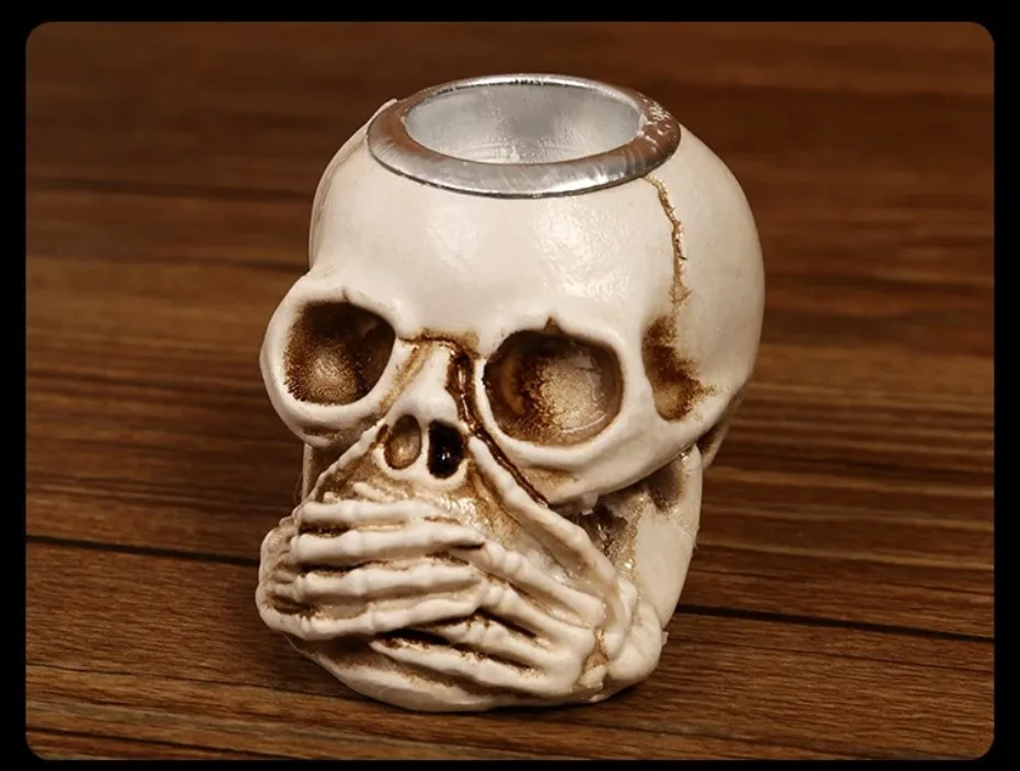 TotenkopfGlühen Skullight 3-delige Halloween-schedelkandelaarset