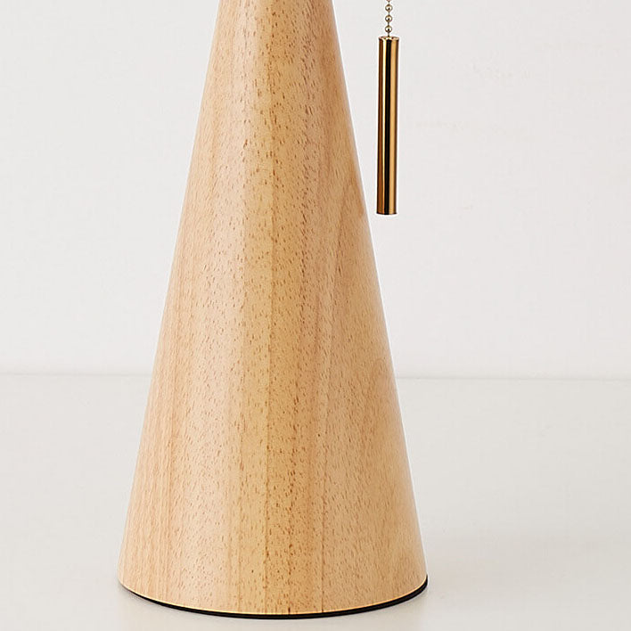 Japanse Minimalistische Houten Geplooide Stof LED Tafellamp 1-Licht