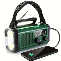 StormMate X10 Noodradio met 10.000 mAh Powerbank | Zonne-energie, Crank & USB-C | LED-Licht, SOS-Alarme & Kompas | AM/FM/NOAA