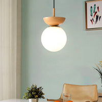 Glazen Bol Plafondlamp | Houtnerf Design