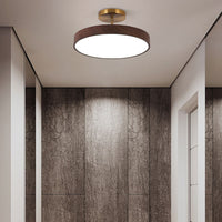 Japanse Houten Ronde LED Semi-Flush Mount Plafondlamp