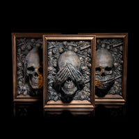 Halloween Schedel Fotolijst Hanger | Zie Geen Kwaad, Hoor Geen Kwaad, Spreek Geen Kwaad Halloween Decoratie