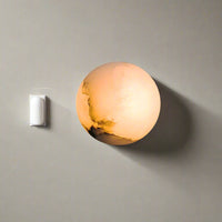 Alabaster Elegance Japandi Mini Orb Wandlamp