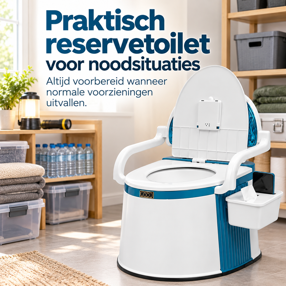 Draagbaar Noodtoilet voor Noodsituaties, Stroomuitval & Off-Grid Gebruik