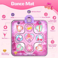 Roze Dansmat voor Kinderen met Puntenfunctie en Ritmische Spellen – Zonder TV – DanceFun Mat