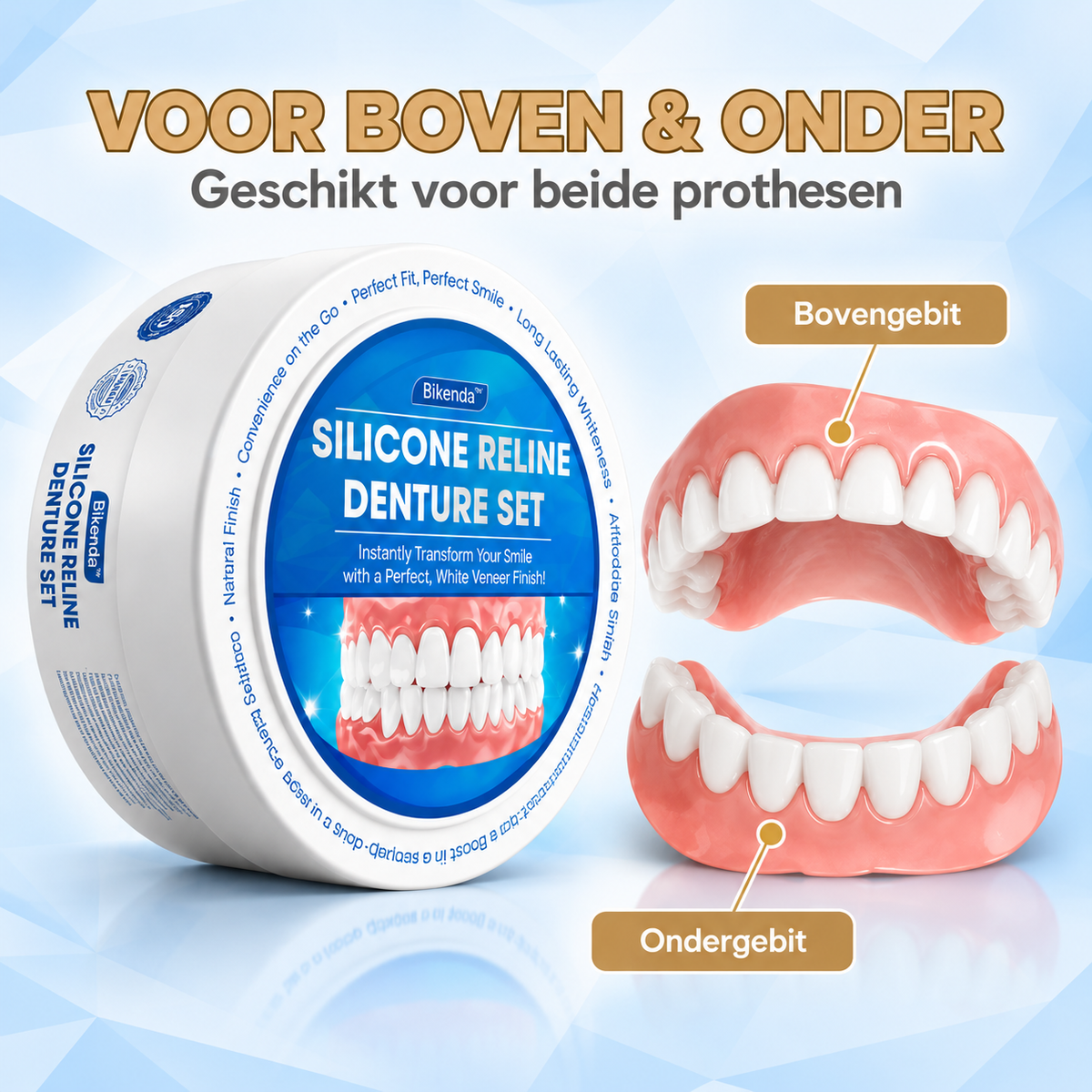 Bikenda | Kunstgebit Reline-Set voor Reizen & Kamperen