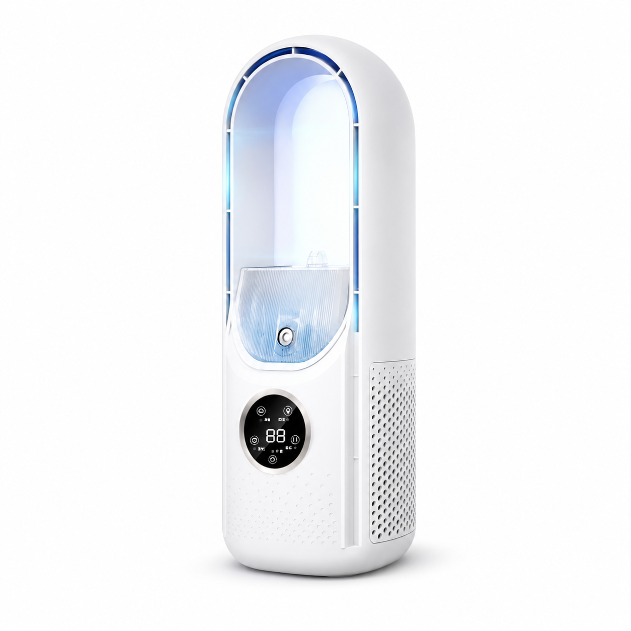 Airevo Luchtkoeler | Bladeloos USB-Ventilator | 6 Niveaus | Stille & Met Timer | Luchtbevochtiging